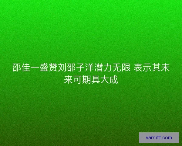 邵佳一盛赞刘邵子洋潜力无限 表示其未来可期具大成 邵佳一盛赞刘邵子洋潜力无限 表示其未来可期具大成